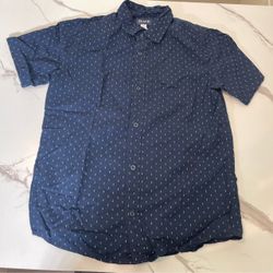 The Children’s Place Boys Navy Print Button-Up Shirt – Size 14 XL