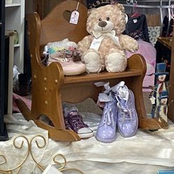 Vintage Doll Rocking Chair With Heart Cutout