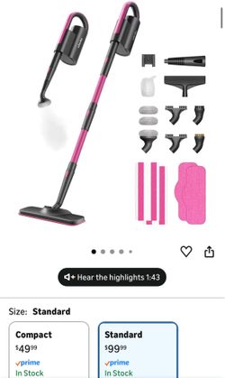 Schenley 19-in-1 Steam Mop Dual-Rod with Detachable Handheld Steamer & Washable Pads