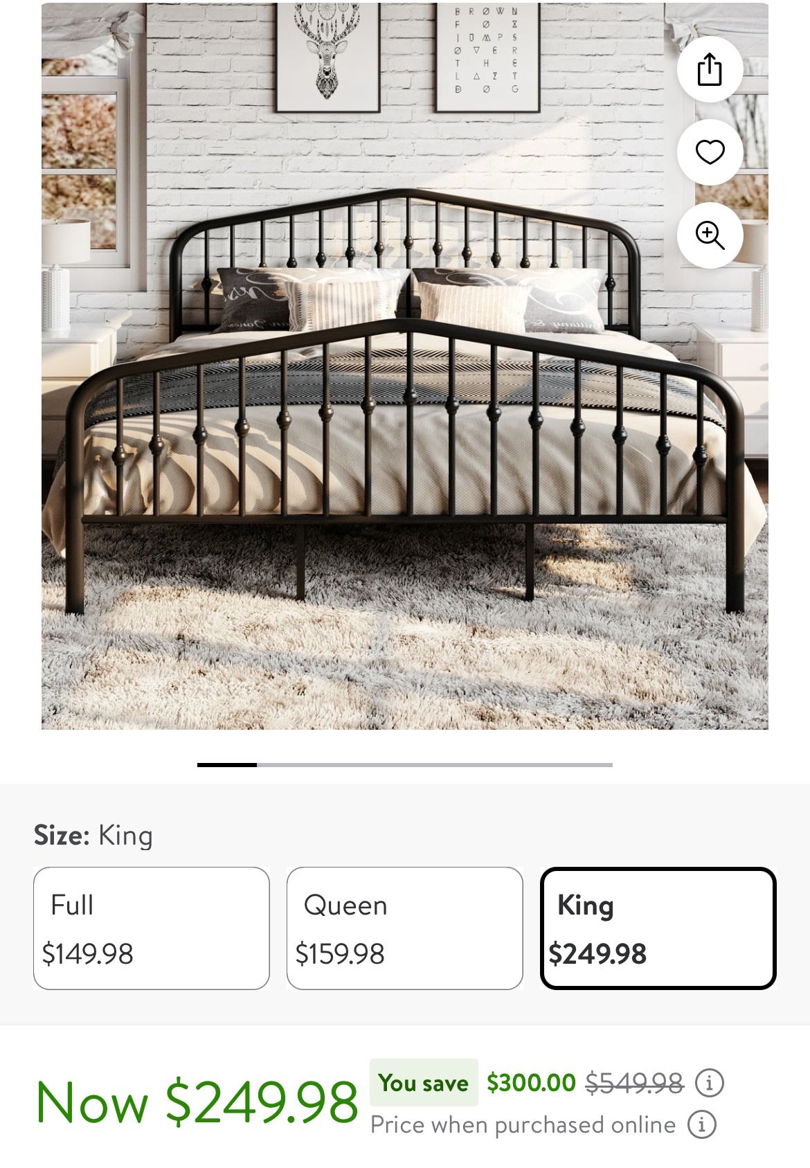 King bed frame