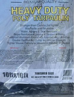 10ft x 10ft Heavy Duty Silver Waterproof Tarp