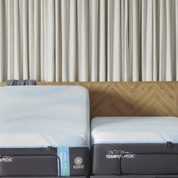 Split King Tempurpedic Luxe Breeze  (2) Twin Xl Medium Hybrid (2) Tempur Ergo Adjustable Bases 