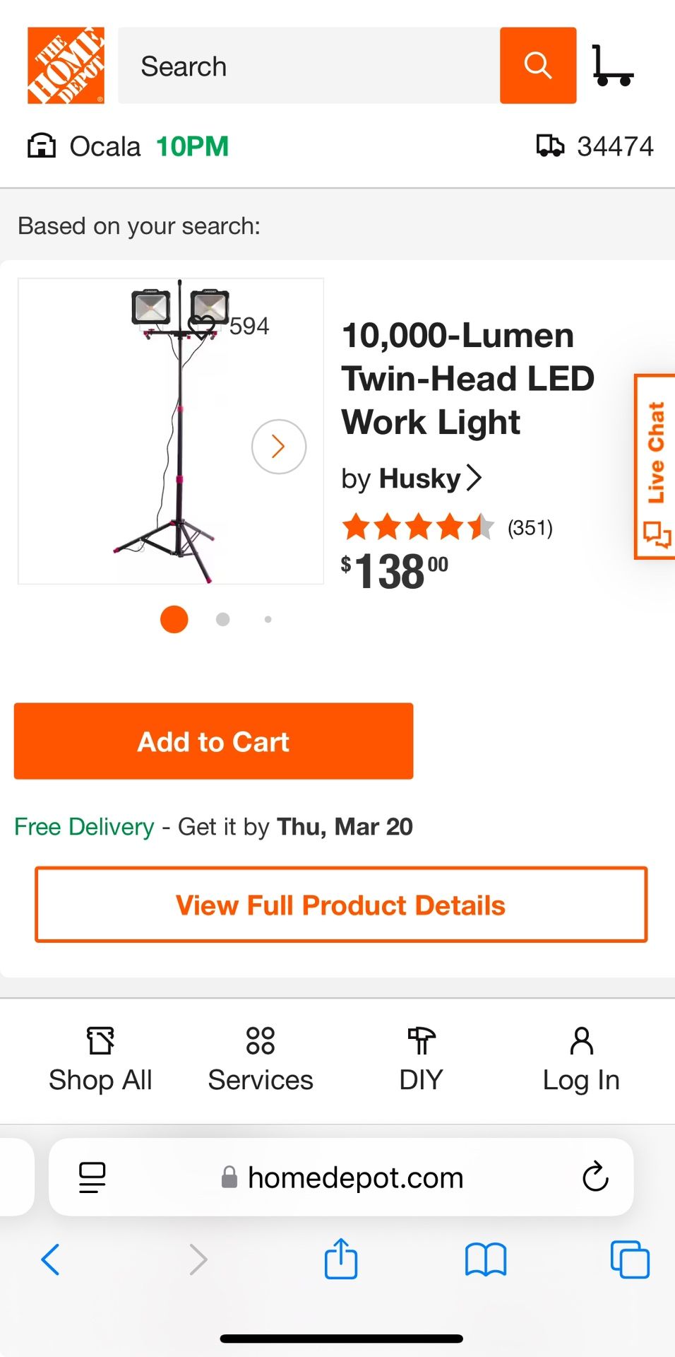 Husky Twin Work Light