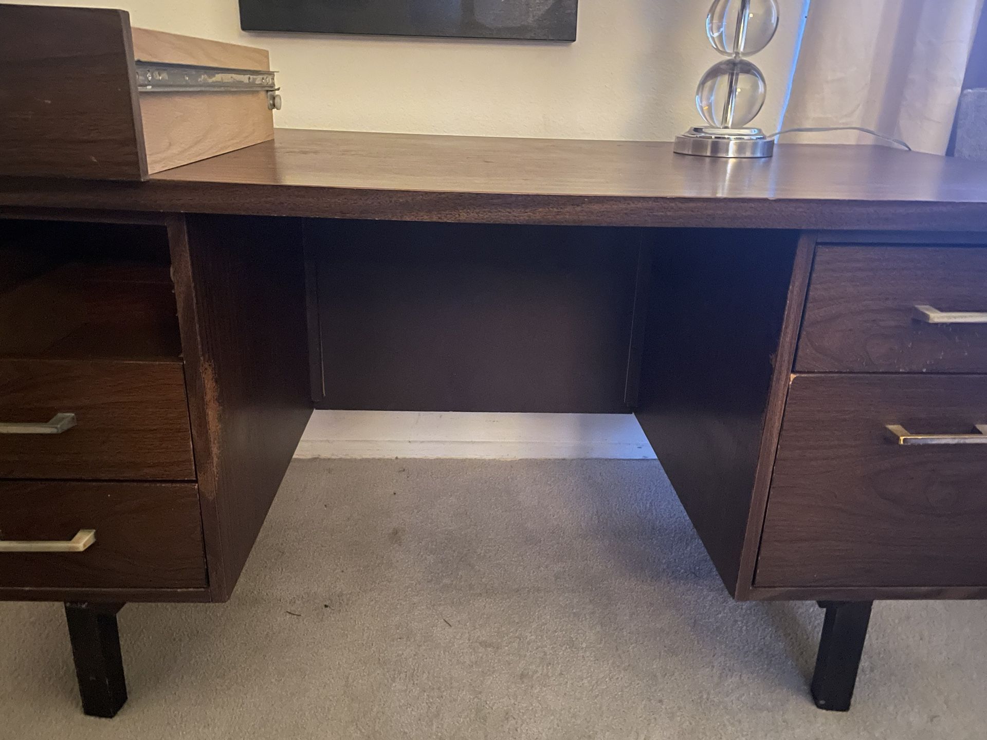 Stained Wood Mid Century Writing Desk