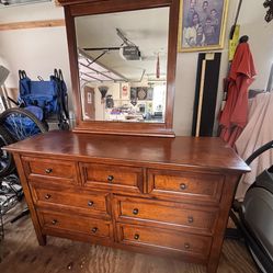 Brown Haverty’s Ashbrook Wood Dresser and Mirror
