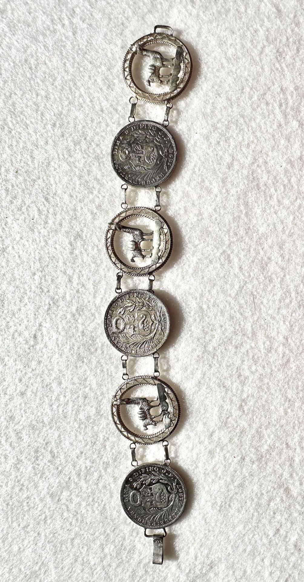 Silver Coins Llama Bracelet