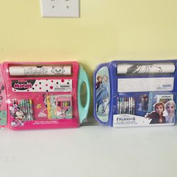 frozen and Minnie Portable rolling paper art desk both new! $10