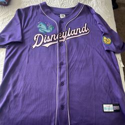 Disney Disneyland Little Mermaid Purple Baseball Jersey L