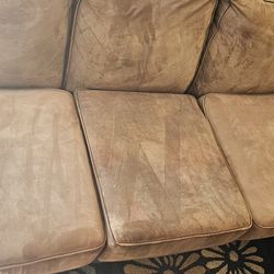 Brown Suede Sofa