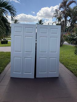 (2) Available - 36” x 79” 6-Panel Textured Bi-fold Closet Door, see details on description!