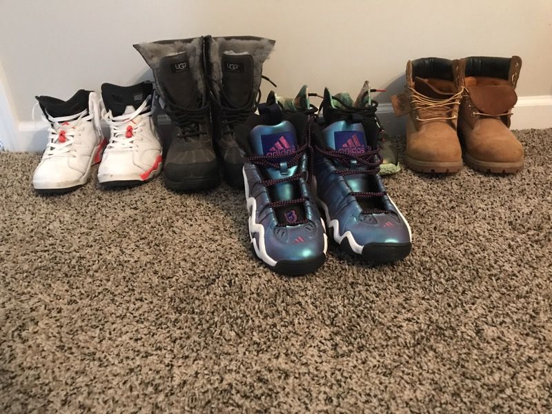 Jordan's, UGG boot, lebrons, adiddas Crazy 8 and timberlands