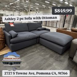 Abbyson 2 Pc Sofa With Ottoman 