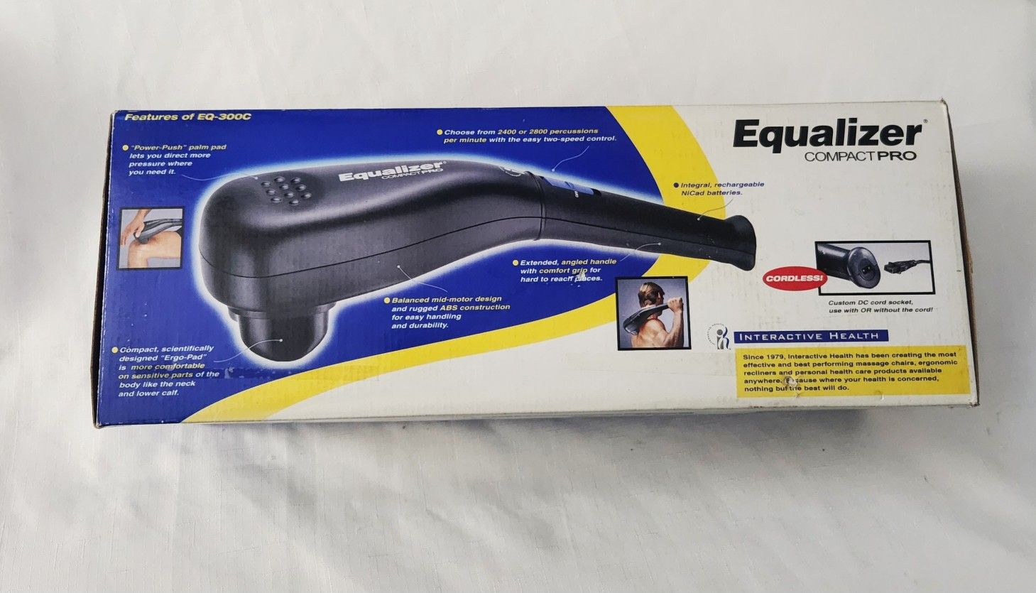 Interactive Health Equalizer Compact Pro EQ-300C 2 Speed Percussion Massager New in Package opened for pictures and to verify it's working. Portable m
