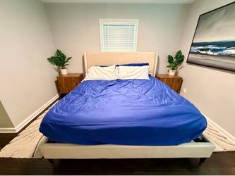 BEAUTIFUL velvet wingback King Size Bed Frame