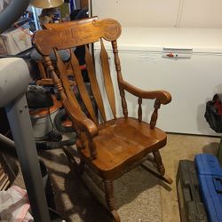 Vintage Solid Wood Rocking Chair