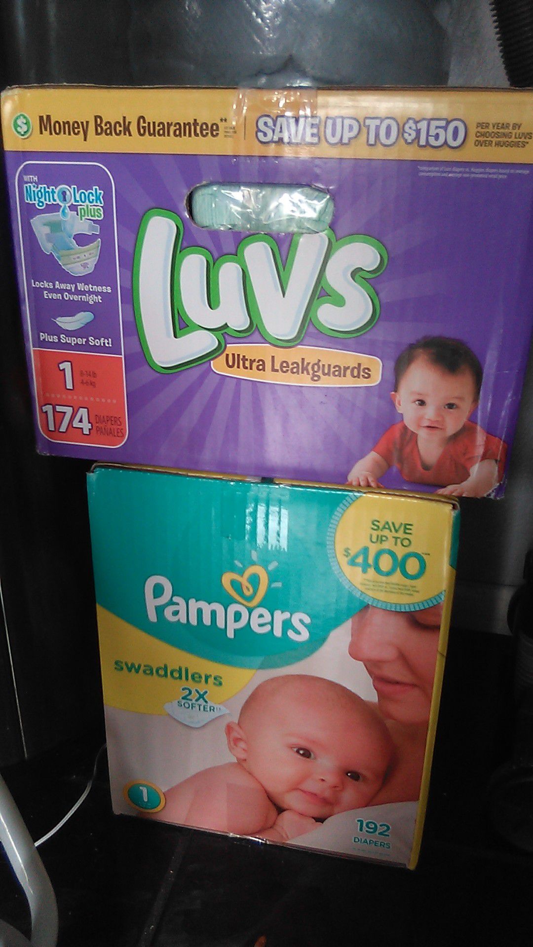 Pampers size 1 luvs size 1