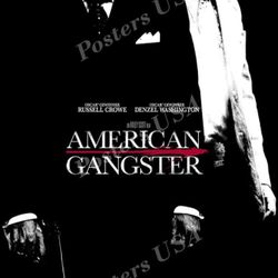 American Gangster Movie Poster 24 x 36 Inches Full Sized Print Plexiglass Framed & Ready for Display