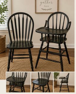 Antique Solid Wood High Chair
