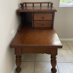 Retro End Table With 2 Drawers