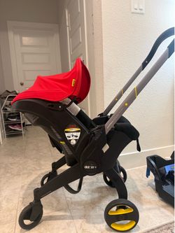 Doona+ Infant Car Seat Stroller Combo w/ Base – Red/Black – $300