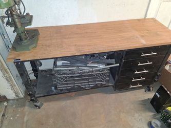 SHOP BENCH AJUSTABLE HEIGHT WITH DRAWERS