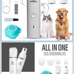 Grooming Kit for Dogs at Home - Rechargeable Low Noise Cat & Dog Clippers for Grooming Thick Hair - Cordless Grooming Clippers Includes Pet Hair Clipp