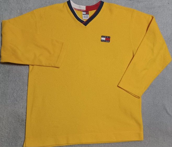 Tommy Hilfiger Men's Size Xlarge Sweatshirt Yellow Soft Long Sleeve