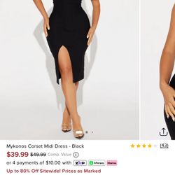 Fashion Nova Black Corset Dress