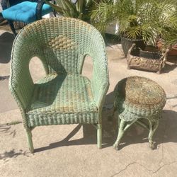 Wicker Chair And Table