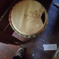 African Djembe Drum, Cover Needs To Be Replaced