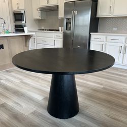 48” round pedal stool dining table-black