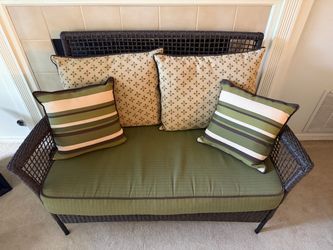 3-Piece Wicker Patio Set – Loveseat, Chair & Glass-Top Coffee Table