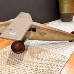RARE Large 1920s Plane STEELCRAFT Army Scout/Mail Plane Toy Lindy  style large 24”