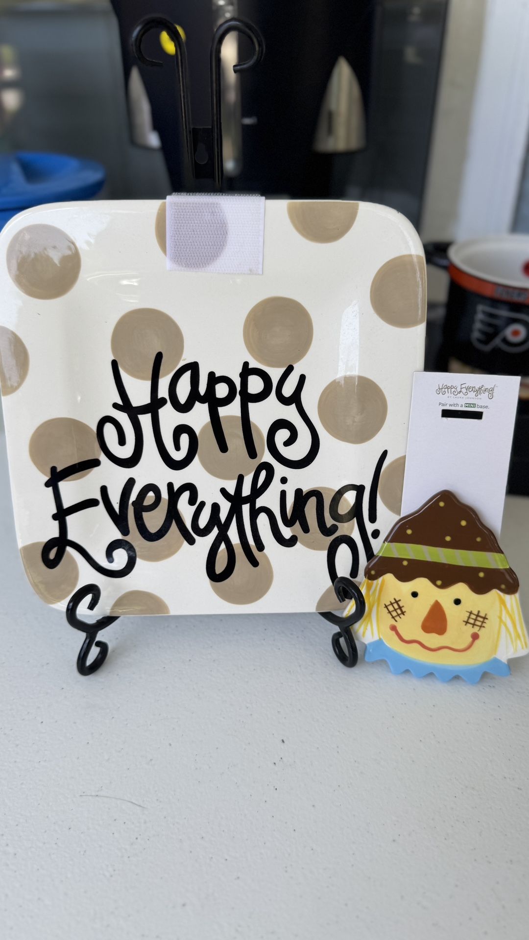 Happy Everything Mini Platter Scarecrow-Fall Attachment