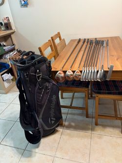 TAYLOR MADE BURNER MEN’S IRONS SET+DRIVER/WOODS/PUTTER (12 CLUBS)TAYLOR MADE STAND BAG