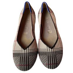 Rothy's The Flat Grey Glen Plaid Shoes Size 10  Gently used in good condition Please scroll through all pictures as they serve as the description from