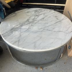 Cb2 Marble And Chrome Coffee Table 