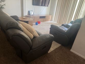 Leather love seat