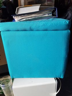 Teal Turquoise Storage Ottoman 
