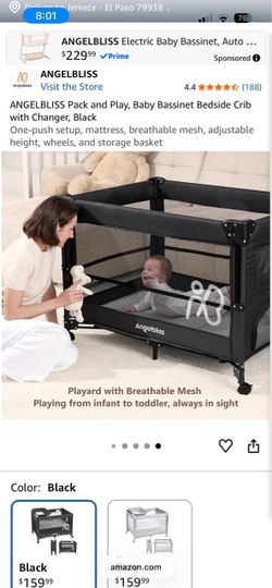 Angelbliss Pack and Play Baby Bassinet Crib