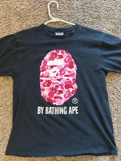 BAPE A Bathing Ape Pink Camo Ape Head Tee