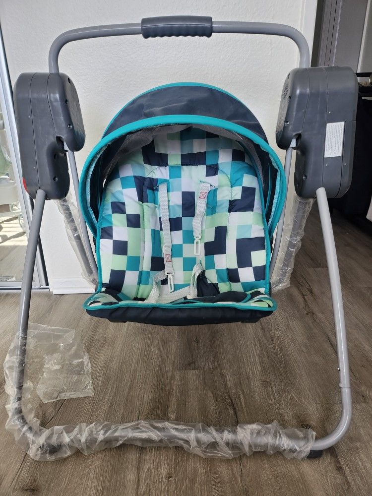 Baby Bouncer Fisher-Price On-the-Go Baby Swing Pixel Forest, Travel Seat