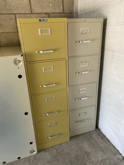 Vintage heavy-duty steel 4-drawer filing cabinet