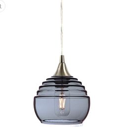 Pair Of Grey Glass Pendant Lights - Brand New!