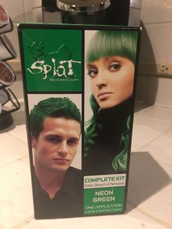 neon green splat hair dye