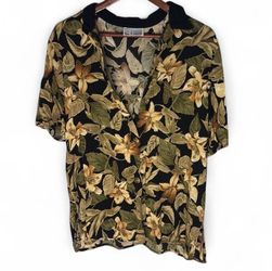 Vintage short-sleeve tropical button-up shirt