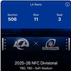 RAM’S NFC Divisional Game 2026  (350.00 For Both 🎟️ 🎟️)