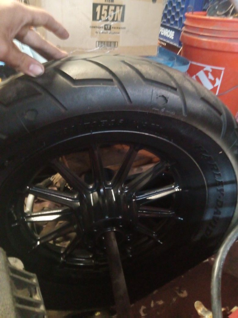 Harley Davidson 13 Spoke Rim And Tire