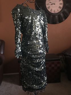 Dark Forest Green sequin dress