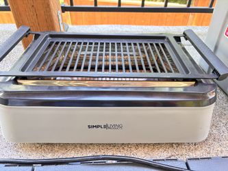 Simple Living Advanced Indoor Smokeless BBQ Grill | Powered with Infrared Technology Tabletop Grill | Easy Cleaning | Grey